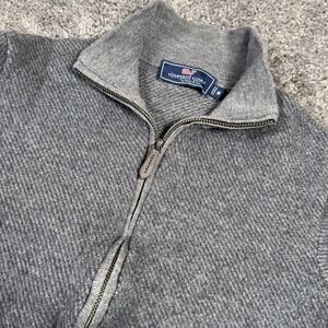 Vineyard Vines Women's M  Gray Full Zip Extrafine Merino Wool Sweater  **READ**